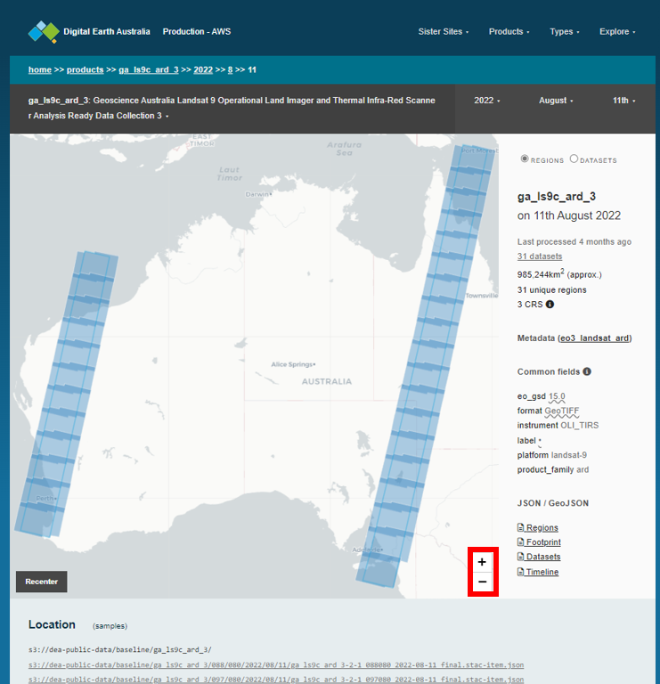 DEA Explorer available data