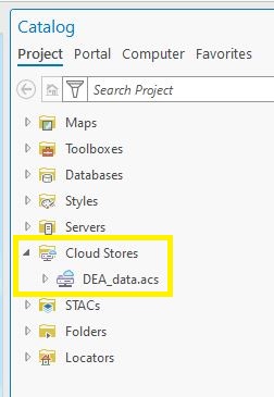 Cloud store to stream Cloud Optimised GeoTIFF (COG) rasters in ArcGIS Pro